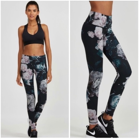 NOLI Active Black Allure Floral Leggings - Picture 1 of 11